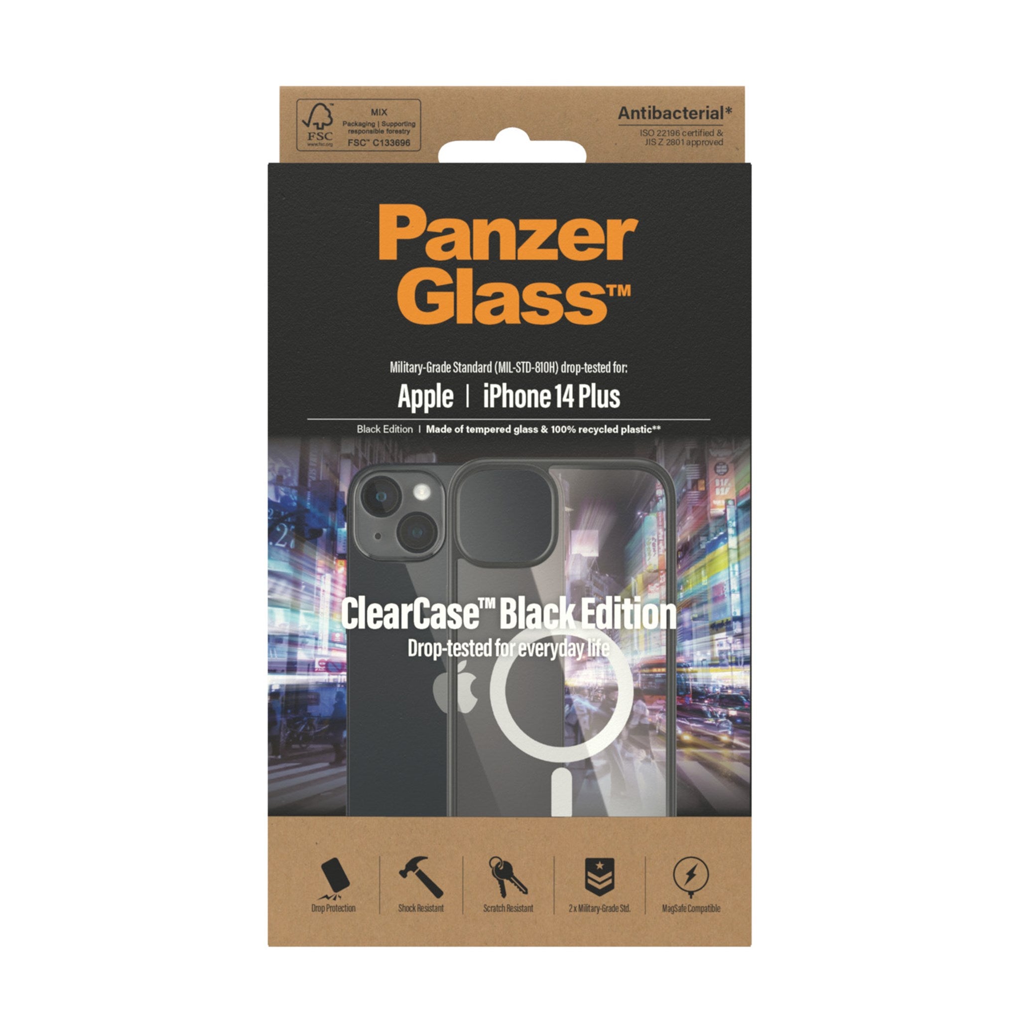 PanzerGlass® ClearCase MagSafe Compatible iPhone 14 Plus | Black